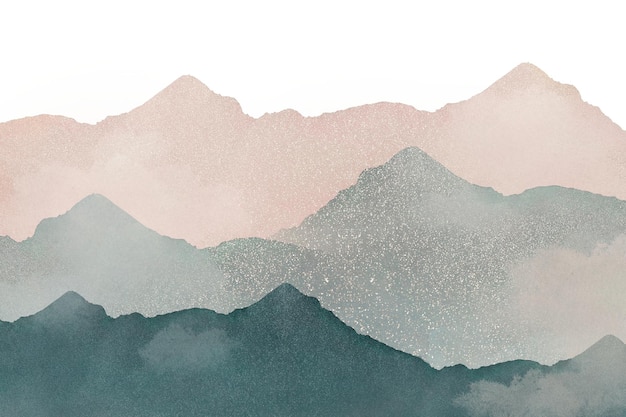 Des montagnes vertes png fond transparent aquarelle conception de la nature