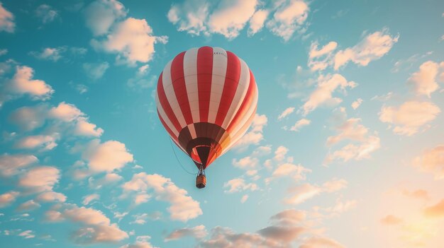 Une montgolfière à air chaud dérivant dans le ciel illustration générée par l'IA