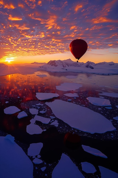 Une montgolfière survole une belle