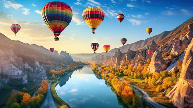 Montgolfières survolant le Botan Canyon