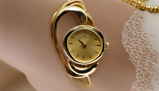 Photo une montre dorée et noire avec une bande dorée