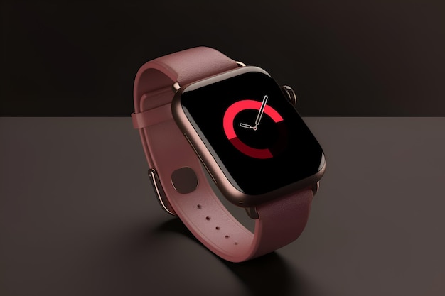 Une montre intelligente avec un cadran rose qui dit 'c'on it'