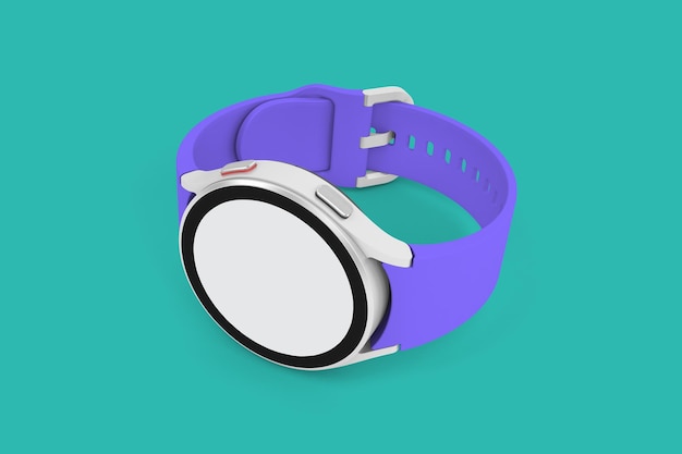 Montre intelligente ronde côté droit isolé sur fond vert