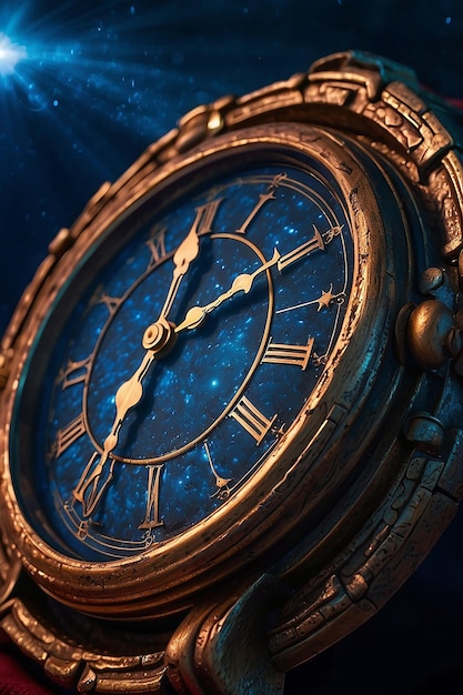 Photo une montre de poignet en bronze mystique dans le ciel nocturne impétueux