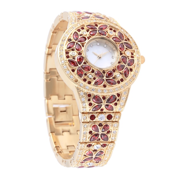 Montres de luxe isolées sur fond blanc Avec chemin de détourage montre en or femmes et homme montres montres femmes et hommes