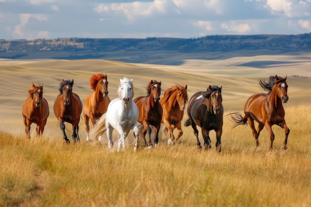 Montrez l'énergie et la vitesse des chevaux sauvages