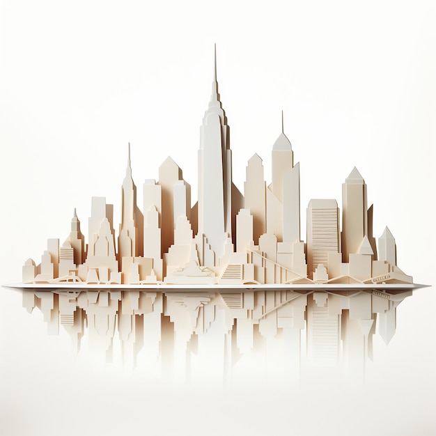 Monuments de Lower Manhattan New York City Architecture et concept de construction Generative Ai