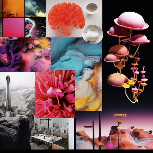 Moodboard abstrait Merveilles surréalistes