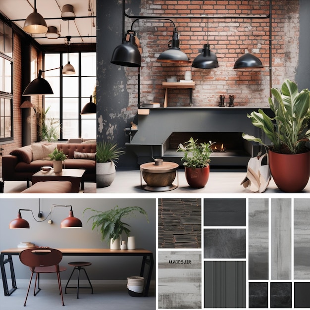 Moodboard d'esthétique urbaine chic industriel