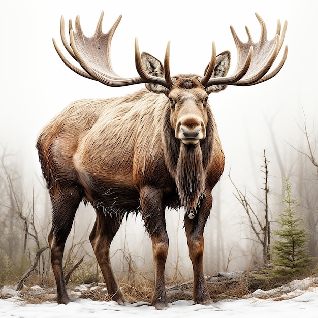 Photo moose_deer_transparent_background_for_decorating_projec