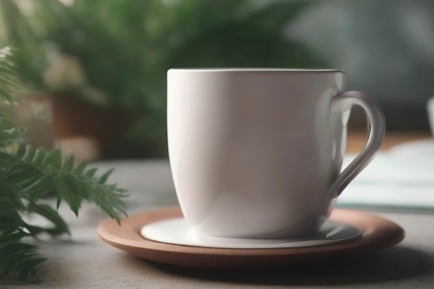 Moquette de tasse de café blanche pour la conception