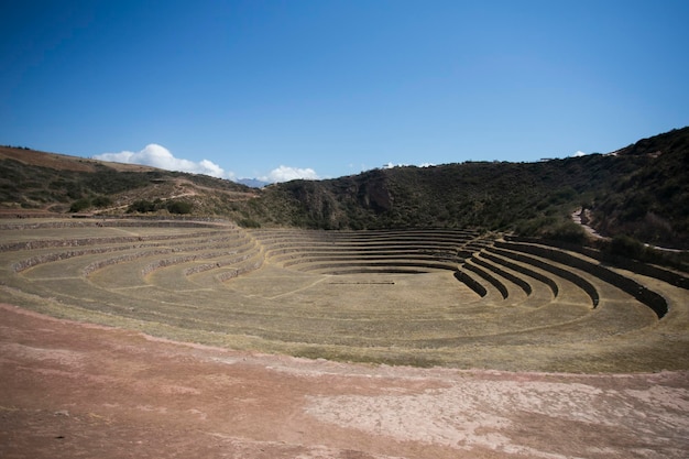 Moray à Cusco, Vallée Sacrée, Pérou. Terrasses agricoles dans la Vallée Sacrée.