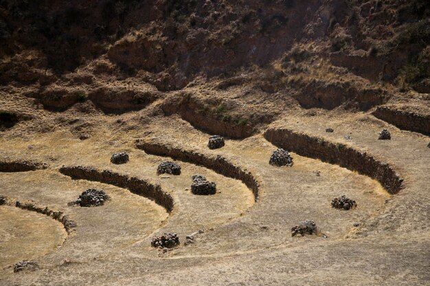 Moray à Cusco, Vallée Sacrée, Pérou. Terrasses agricoles dans la Vallée Sacrée.