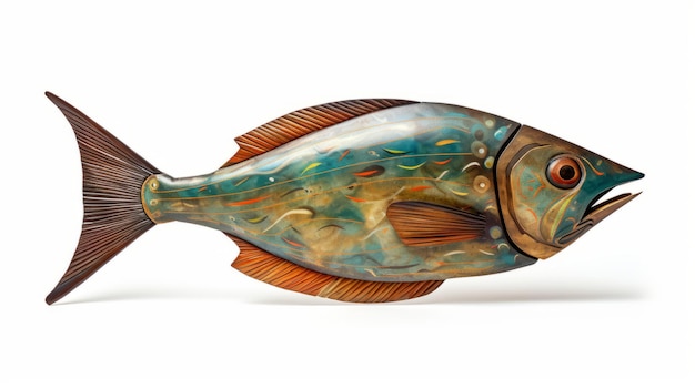 Morceau d'art décoratif de poissons en bois découpés élégants avec le style de Precisionist