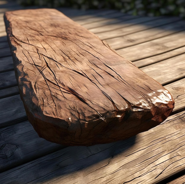 Un morceau de bois qui est sur un sol en bois