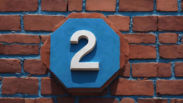 Un morceau de brique hexagonal bleu avec le numéro 2 dessus