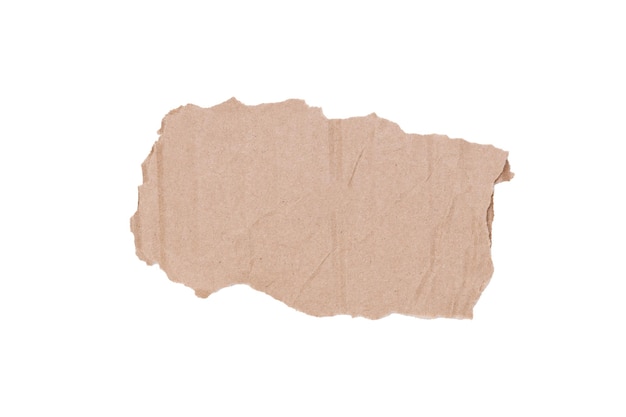 Un morceau de carton brun isolé sur fond blanc Photo de haute qualité