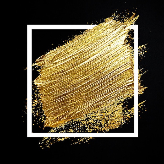 un morceau de feuille d'or de couleur or est montré avec une bande d'or