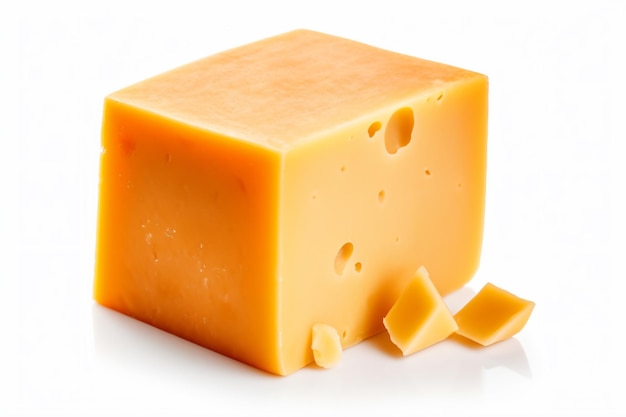 un morceau de fromage avec un coin découpé