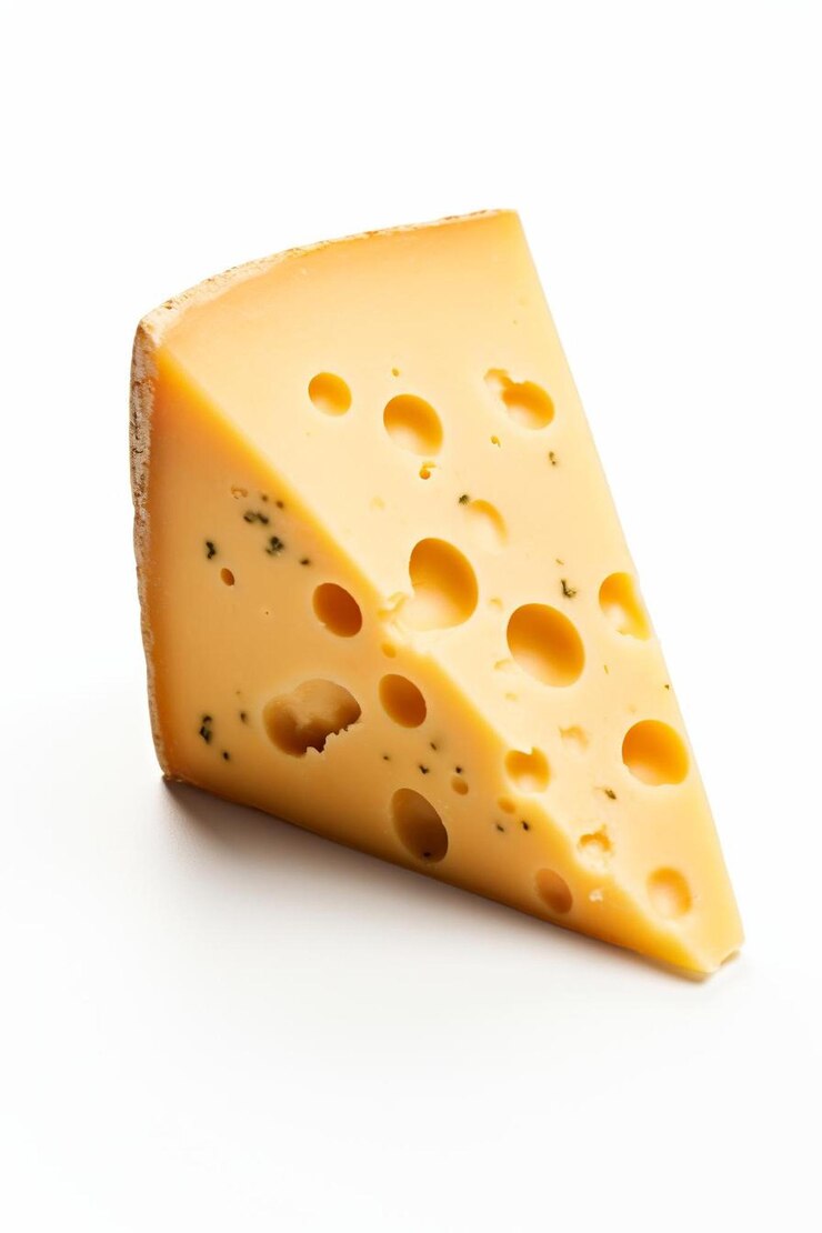 Photo un morceau de fromage sur une surface blanche