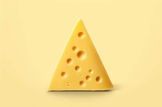 Un morceau de fromage triangulaire minimaliste