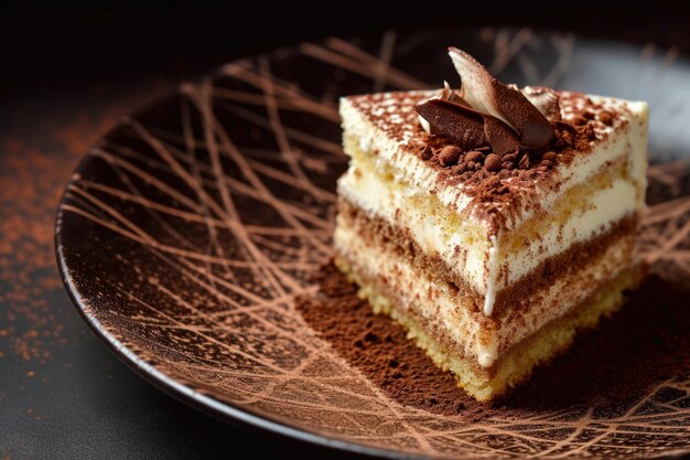 Un morceau de gâteau dans une assiette