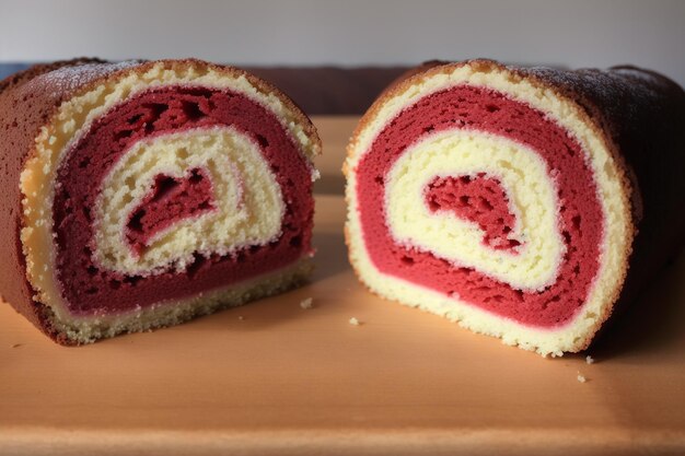 Photo un morceau de pain avec une garniture rouge et blanche dessus