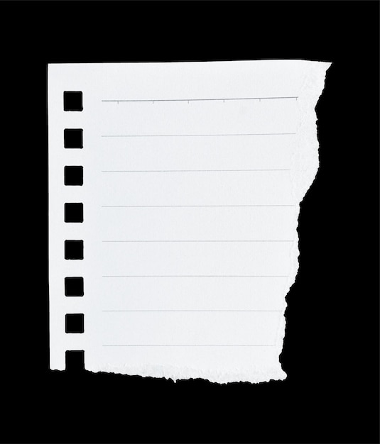 Un morceau de papier blanc déchiré à la texture