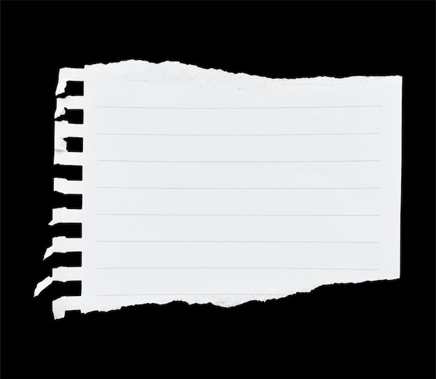Un morceau de papier blanc déchiré à la texture