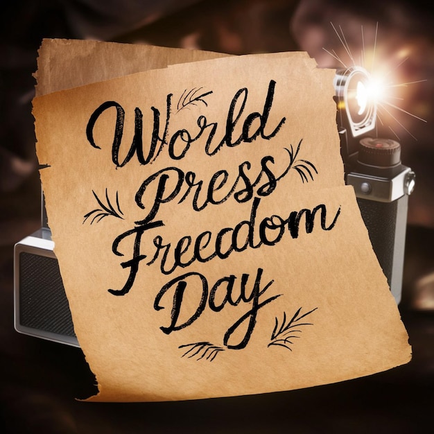 un morceau de papier sur lequel est écrit " Journée mondiale de la liberté "