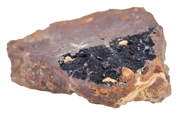 Morceau de pierre de limonite avec minéral de goethite