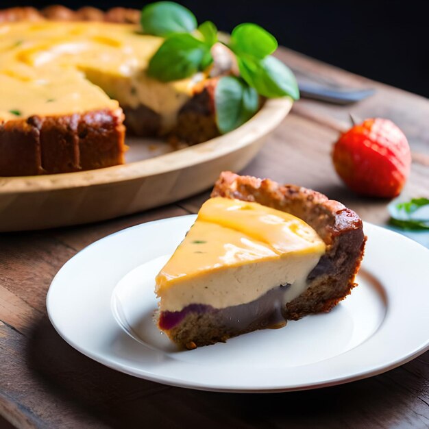 Un morceau de pizza avec du fromage fondu sur une assiette