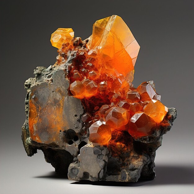 un morceau de quartz orange est montré sur cette image.