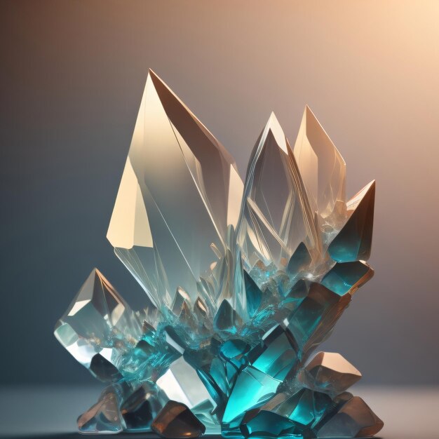 un morceau de sculpture en cristal de quartz avec le mot glace dessus