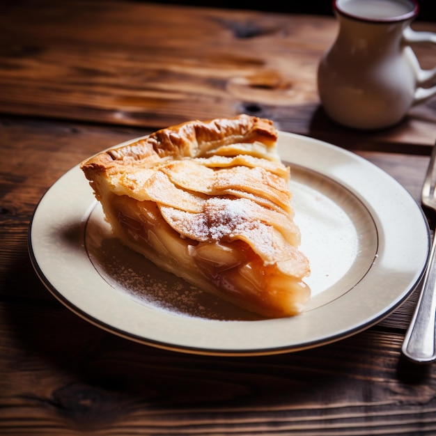 Morceau De Tarte Sur Une Assiette Avec Une Fourchette