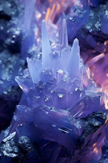 un morceau de verre violet et bleu est montré sur cette image.