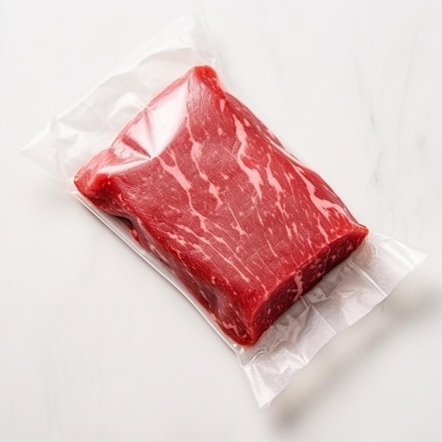 un morceau de viande dans un sac en plastique