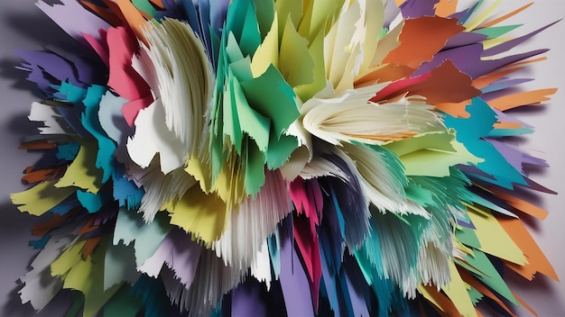 Photo des morceaux de papier coloré.