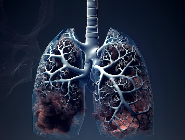 Morceaux de papier déchiqueté en forme de poumon humain Concept de maladie pulmonaire cancer du poumon santé ou problèmes