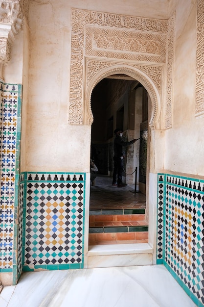 Mosaïque au palais de l'Alhambra à Grenade, Espagne
