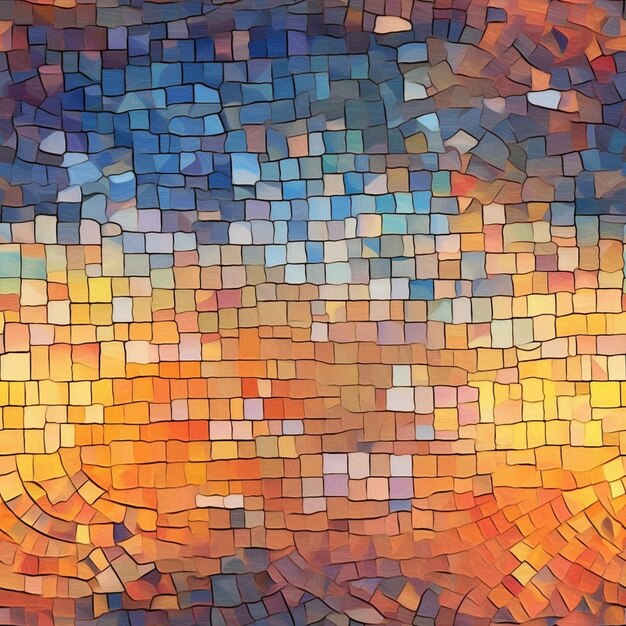 une mosaïque de carreaux de verre par personne