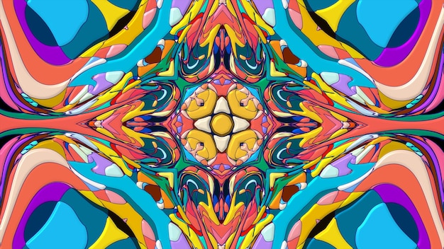 une mosaïque colorée d'un dessin de fleur