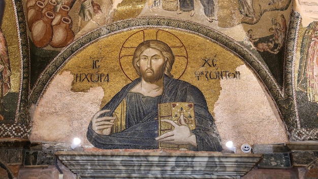 Mosaïque du Christ au pays des vivants dans l'église Chora Istanbul