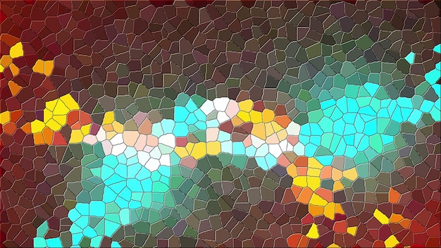 Mosaïque multicolore de diverses formes générée par ordinateur abstrait rendu 3d