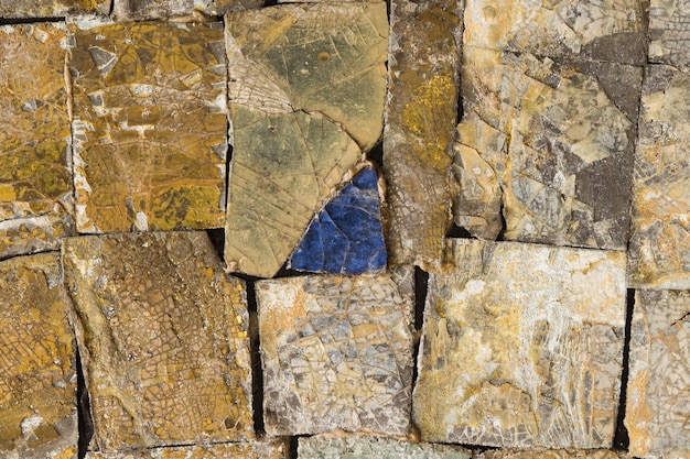 Mosaïque de pierres colorées avec texture de photo d'arrière-plan transparente motif chaotique