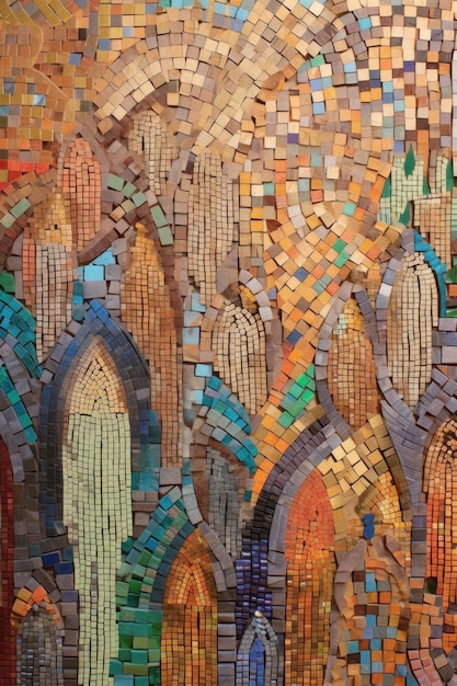 Une mosaïque de tuiles multicolores représentant la diversité créée avec l'IA générative