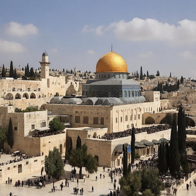 La mosquée Al-Aqsa est dans la vieille ville de Jérusalem.