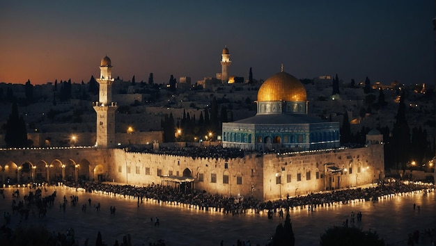 Photo la mosquée al-aqsa est dans la vieille ville de jérusalem.