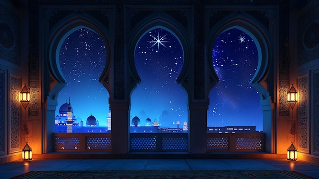 Mosquée arabe avec fenêtres ou mur d'église arabe