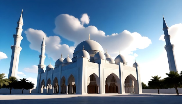 une mosquée avec un ciel